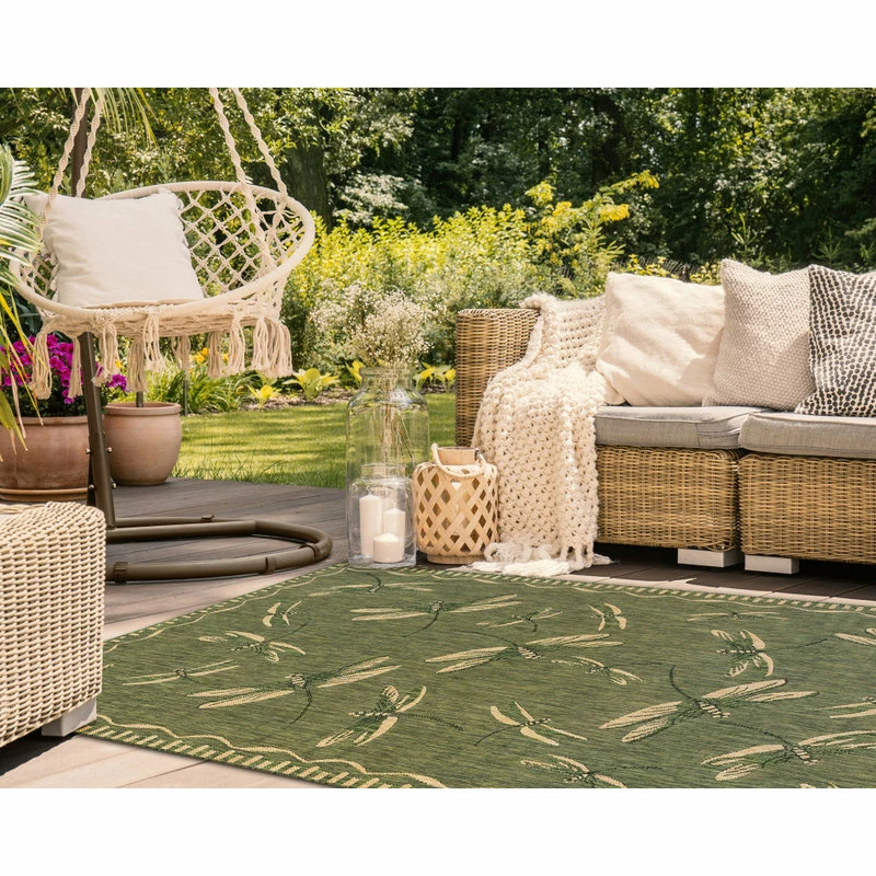 Budget π€© Liora Manne Carmel Dragonfly Indoor/Outdoor Rug, Green, 7'10"x9'10" π - Image 7