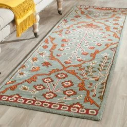 Deals 😍 Safavieh Wyndham Collection WYD206 Rug, Blue/Rust, 2'3"x11' 🛒