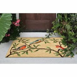 Best Sale 👏 Liora Manne Ravella Birds On Branches Indoor/Outdoor Rug, Natural, 2'x3' ⌛