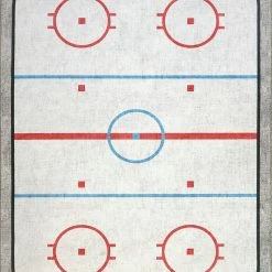 Coupon π₯ Dynamic Rugs Inc. Kidz Hockey Area Rug, 5'x7' π