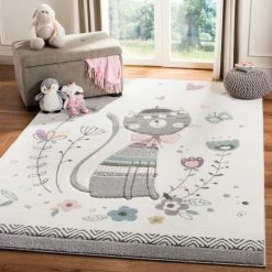 Wholesale π Safavieh Carousel Kids Area Rug, CRK187, Ivory And Pink, 5'3"x5'3" Round π