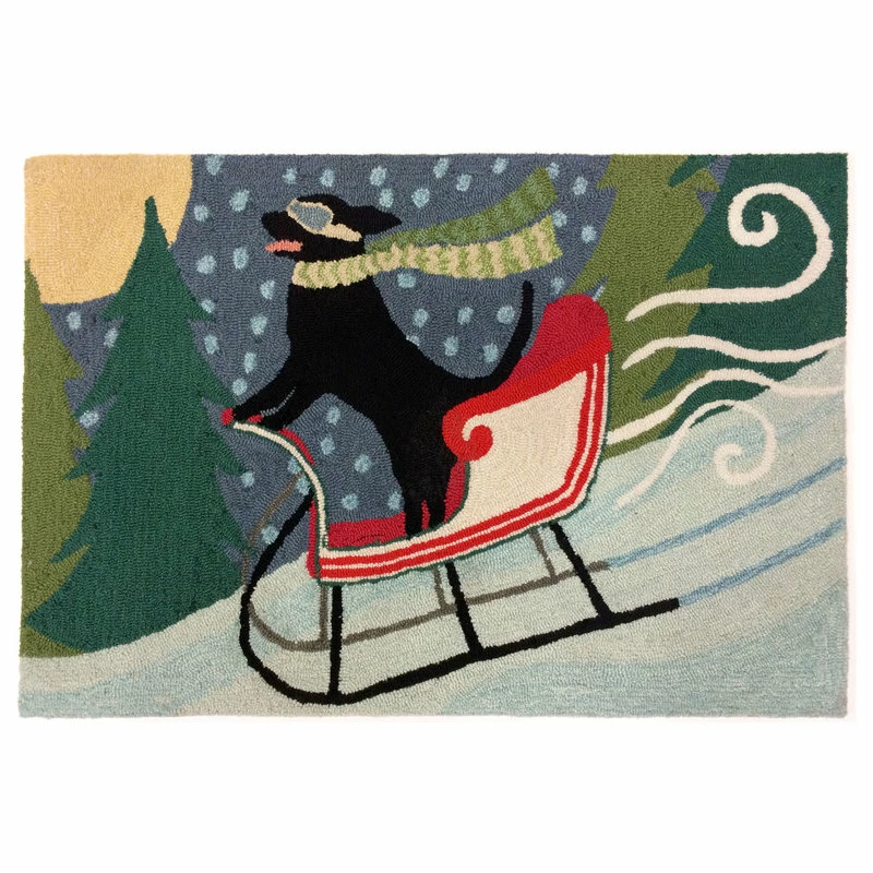 Brand new β Liora Manne Frontporch Sledding π Dog Indoor/Outdoor Rug Multi 2'6x4' π - Image 3
