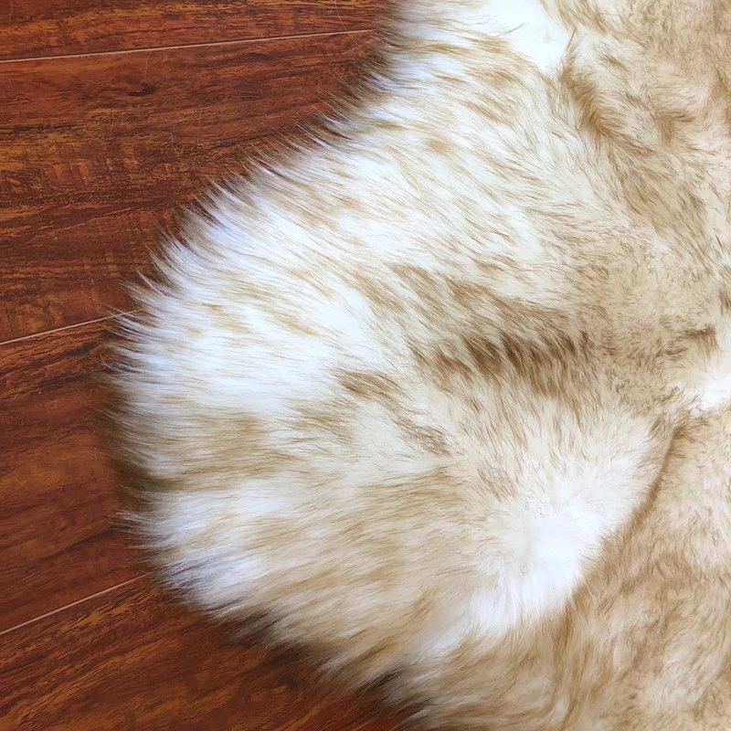 Buy β Lambzy Super Soft Faux Sheepskin Silky Shag Rug, White, Brown, 2'x4' β - Image 4