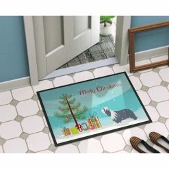 Promo π The-store Bearded Collie π Dog Merry π Christmas Tree Indoor Or Outdoor Mat β¨