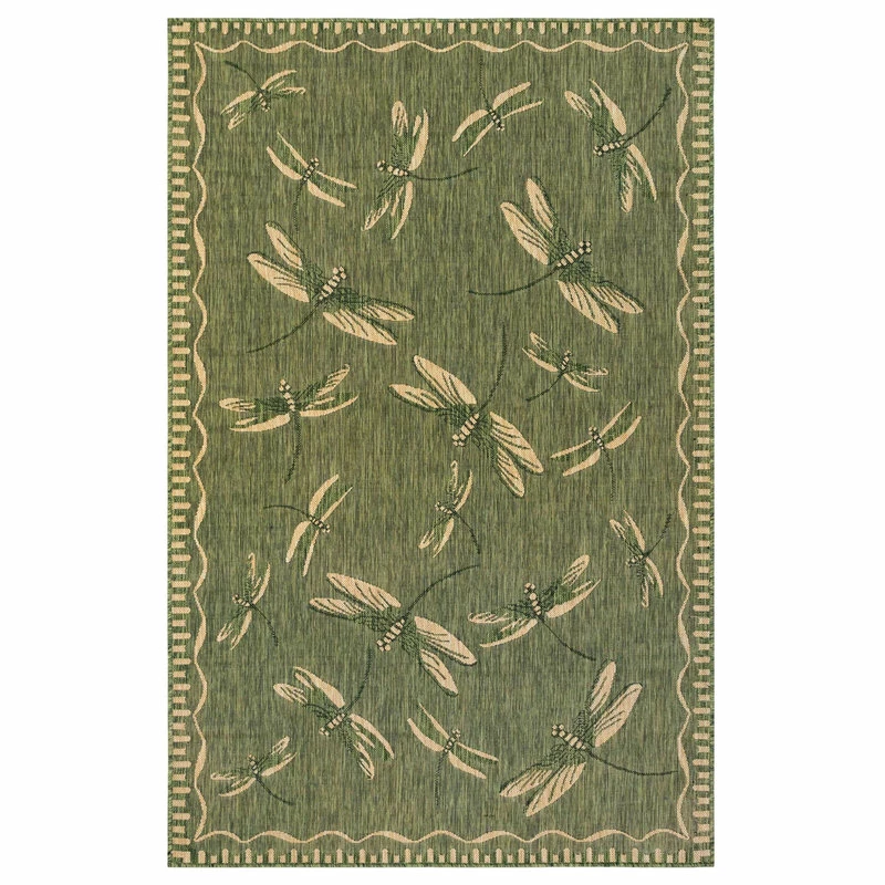 Budget π€© Liora Manne Carmel Dragonfly Indoor/Outdoor Rug, Green, 7'10"x9'10" π - Image 3