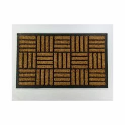 Discount 🧨 Kempf Crisscross Rectangle Inlaid Coco Rubber 1" Thick Doormat, 18"x30" ⌛