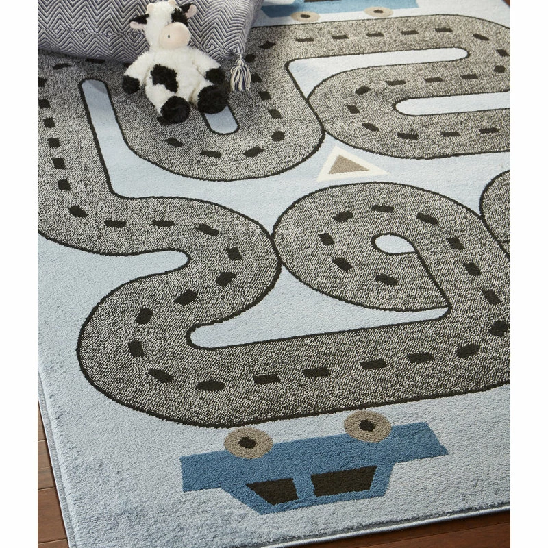 Buy π Ox Bay Winy Racetrack Area Rug, Blue/Gray, 3'6" X 5'6" π - Image 2