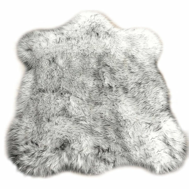 Buy π₯ Fur Accents Black Tip Russian Wolf Faux Fur Shag Throw Area Rug, 2'x3' π - Image 3
