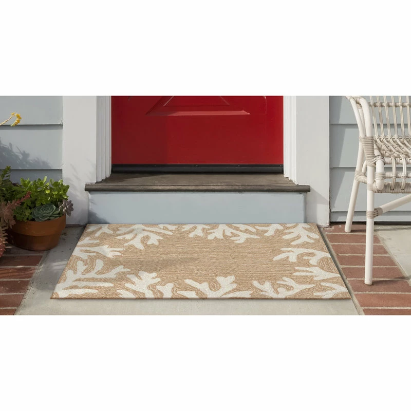 Buy β€οΈ Liora Manne Capri Coral Border Indoor/Outdoor Rug, Neutral, 2'x3' π - Image 5