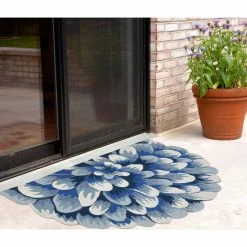 Flash Sale 🔔 Liora Manne Frontporch Mum Rug, Blue, 2'x3' 🔥