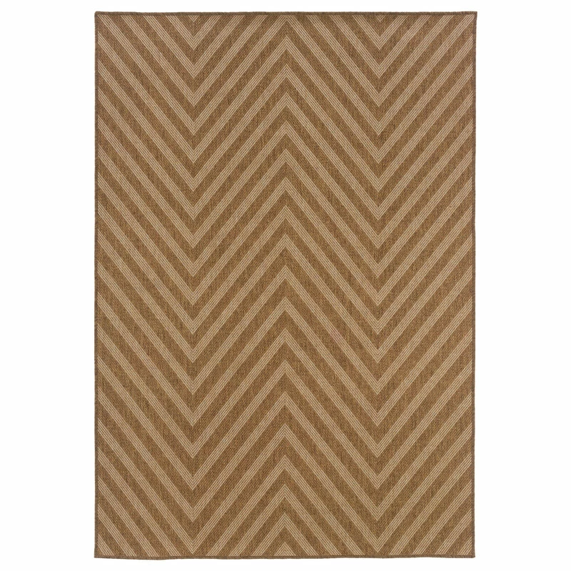 Cheap π Newcastle Home Key West Indoor And Outdoor Chevron Tan And Light Tan Rug, 8'6"x13' π₯° - Image 3