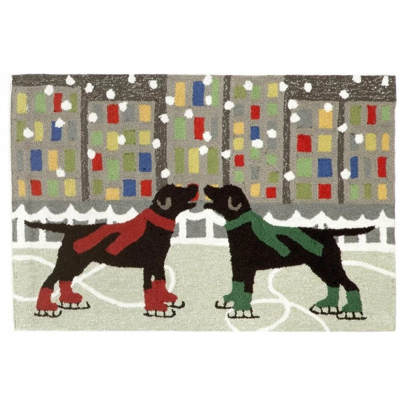 Cheap π Liora Manne Frontporch Holiday Ice π Dogs Indoor/Outdoor Rug Multi 2'x3' π - Image 2