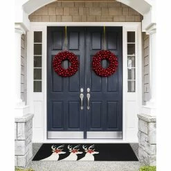Coupon ⌛ Liora Manne Frontporch Reindeer Indoor/Outdoor Rug Black 2'x3' 👍