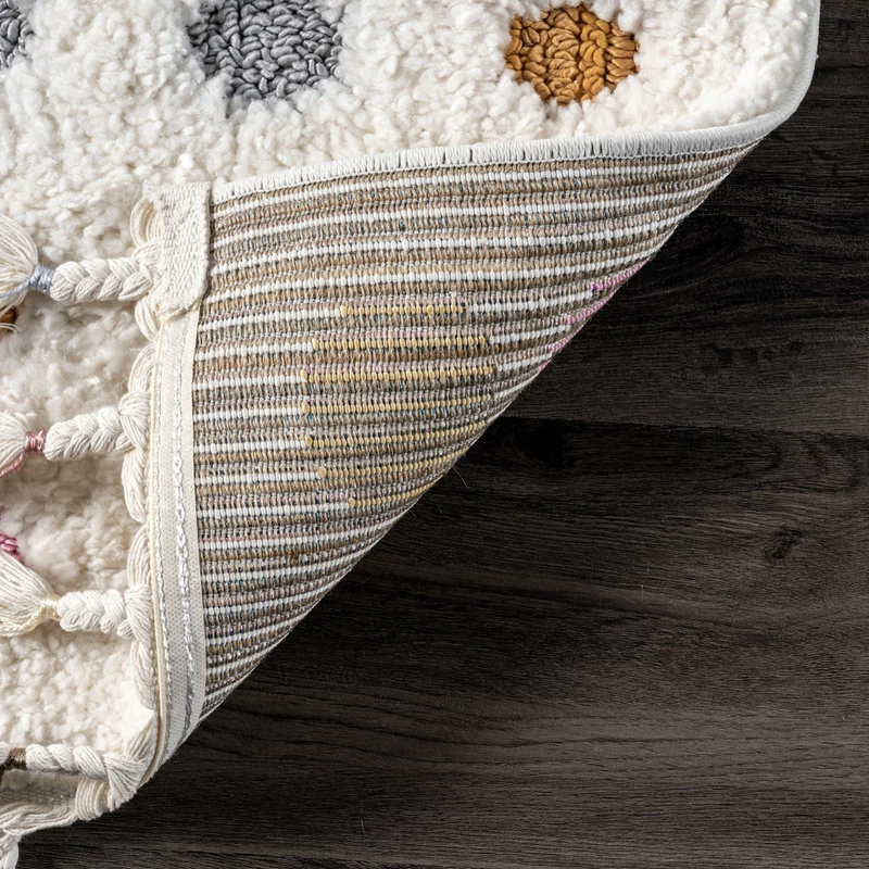 Best reviews of π NuLOOM Behati High-Low Polka Dot Tassel Contemporary Kids Shag Area Rug, Beige, π - Image 4