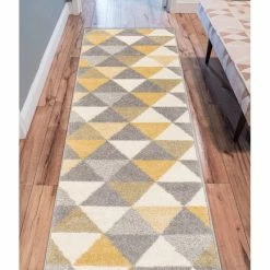 Buy ❤️ Well Woven Mystic Alvin Modern Geometric Gold Runner Rug, 2'x7'3" 😍