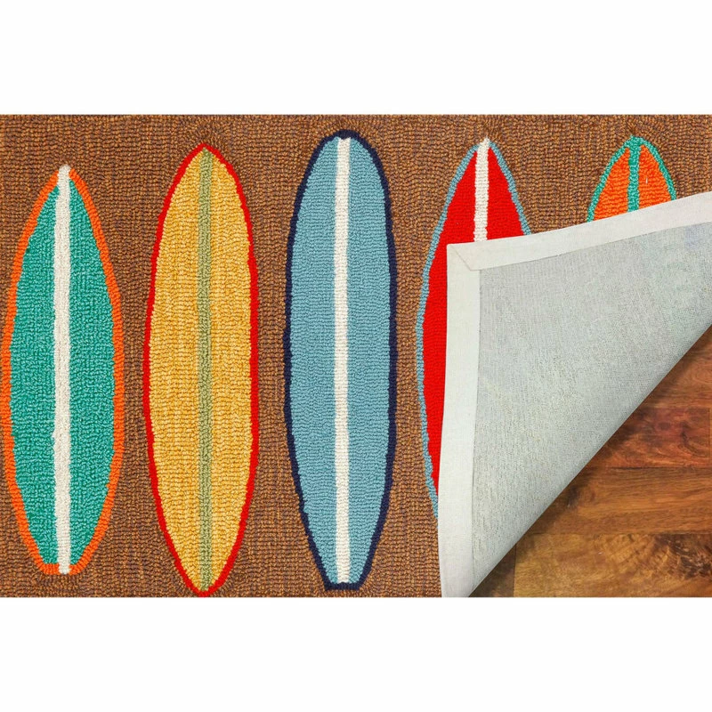 Cheapest π Liora Manne Frontporch Surfboards Indoor/Outdoor Rug Brown 2'x3' π₯° - Image 5