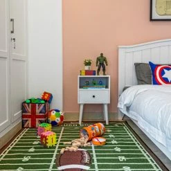 Best reviews of 👍 Furnishmyplace Football Field Ground Kids Play Area Rug Anti Skid Backing, 3'3"x8' 🛒