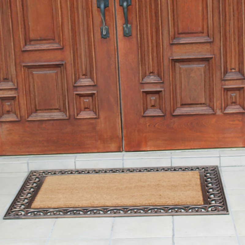New β A1 Home Collections Rubber And Coir Classic Paisley Border Extra Large Double Doormat, 30"X48" π - Image 4
