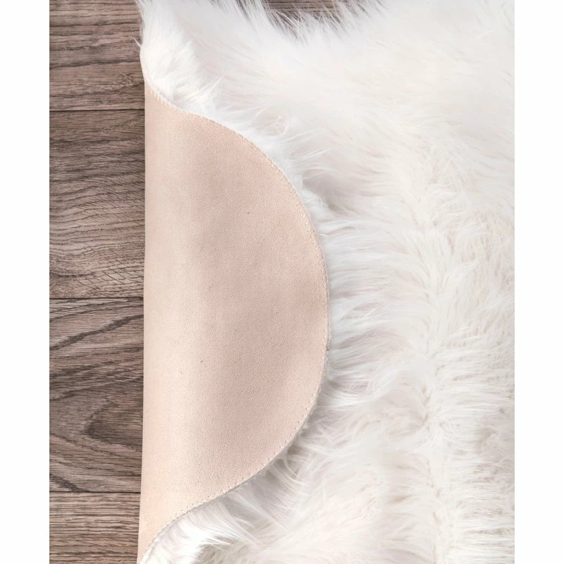 Best Pirce π₯° NuLOOM Faux Sheepskin Shag Area Rug, White, 5'3"x6' π - Image 5