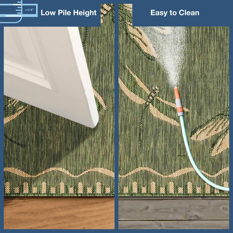 Budget π€© Liora Manne Carmel Dragonfly Indoor/Outdoor Rug, Green, 7'10"x9'10" π - Image 8