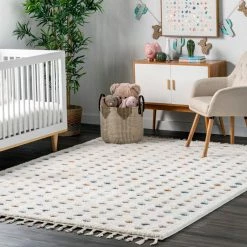 Top 10 β NuLOOM Behati High-Low Polka Dot Tassel Contemporary Kids Shag Area Rug, Beige, π
