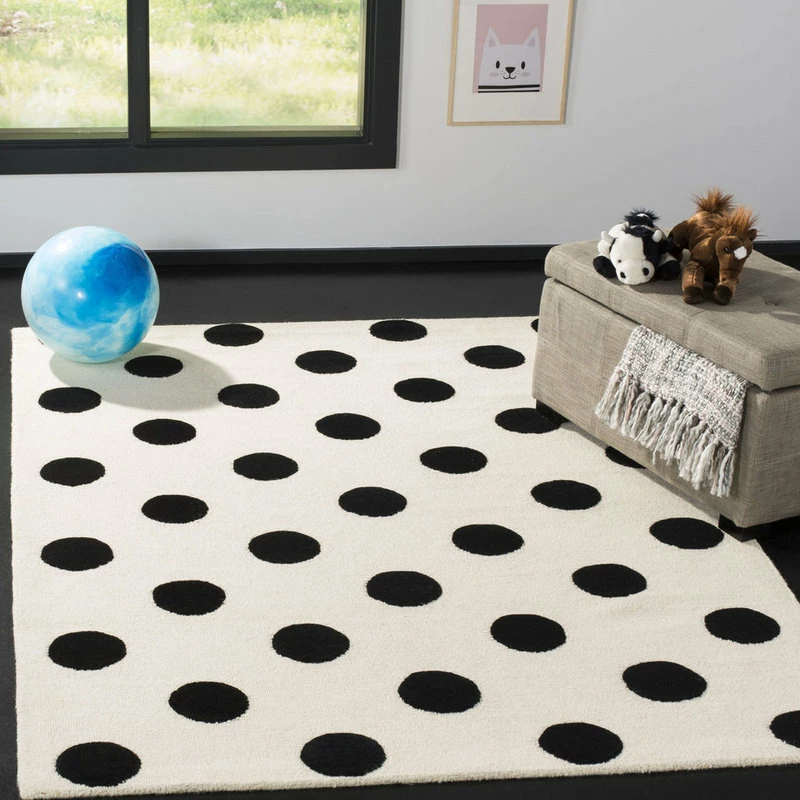 Wholesale π Safavieh Safavieh Kids Sfk904D Geometric Rug, Ivory/Black, 5'0"x5'0" Round π - Image 5