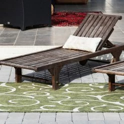 Flash Sale 🥰 Unique Loom Green Curl Outdoor 5' X 8' Area Rug 🎁