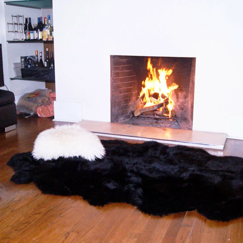 Discount β¨ NATURAL 100% New Zealand Sheepskin, Black, 4'x6' π - Image 4
