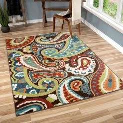 Promo 👍 Orian Rugs Orian Veranda Indoor/Outdoor Paisley Area Rug, Multicolor, 7'8"x10'10" 🧨
