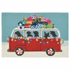 Cheapest π Liora Manne Frontporch Happy Howlidays Indoor/Outdoor Rug Red 2'x3' π₯°