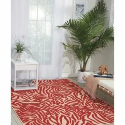 Top 10 π Nourison Aloha Red 5 Ft. X 8 Ft. Animal Print Contemporary Indoor/Outdoor Area Rug π