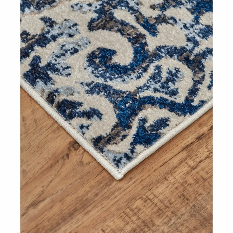 Brand new π₯ Feizy Rugs Weave & Wander Carini Scroll Print Textured Rug, Blue, 2'7"x8' β - Image 6