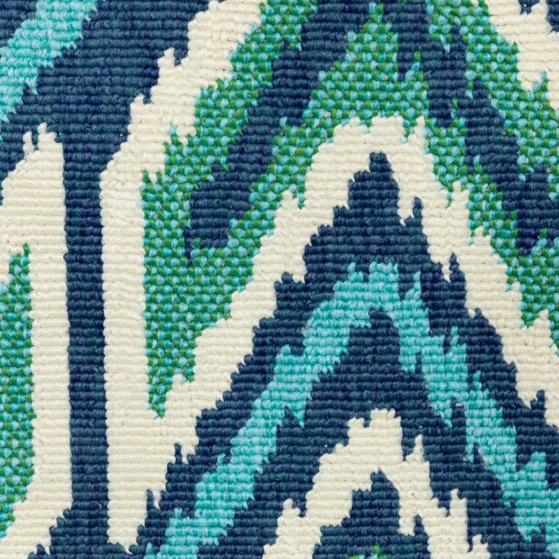 Budget βοΈ Newcastle Home Madelina Ikat Diamonds Navy And Green Indoor Or Outdoor Area Rug, 5'3"x7'6" π - Image 6