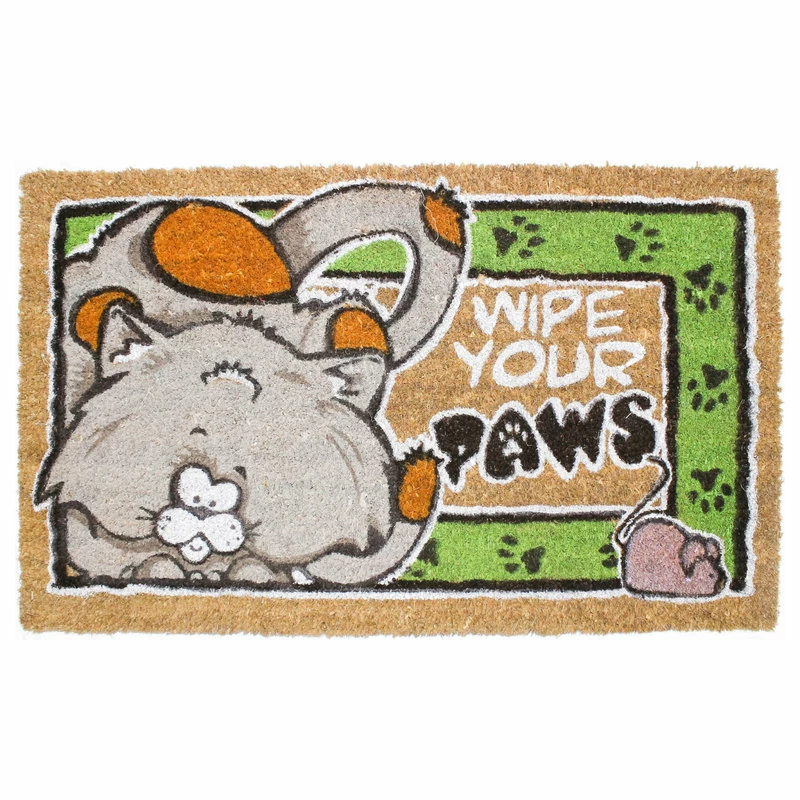 New βοΈ Design Imports Attach Cat Vinyl Back Coir Bleached Doormat 18"x30" π€© - Image 2