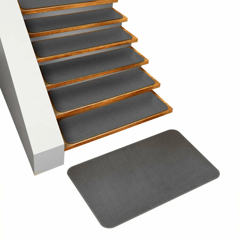 Flash Sale β¨ House Home & More Set Of 15 Skid-Resistant Carpet Stair Treads & Matching Landing Rug, Gray π
