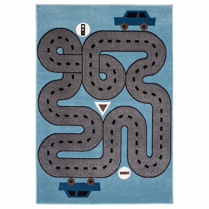 Buy π Ox Bay Winy Racetrack Area Rug, Blue/Gray, 3'6" X 5'6" π