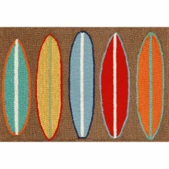 Cheapest 😉 Liora Manne Frontporch Surfboards Indoor/Outdoor Rug Brown 2'x3' 🥰