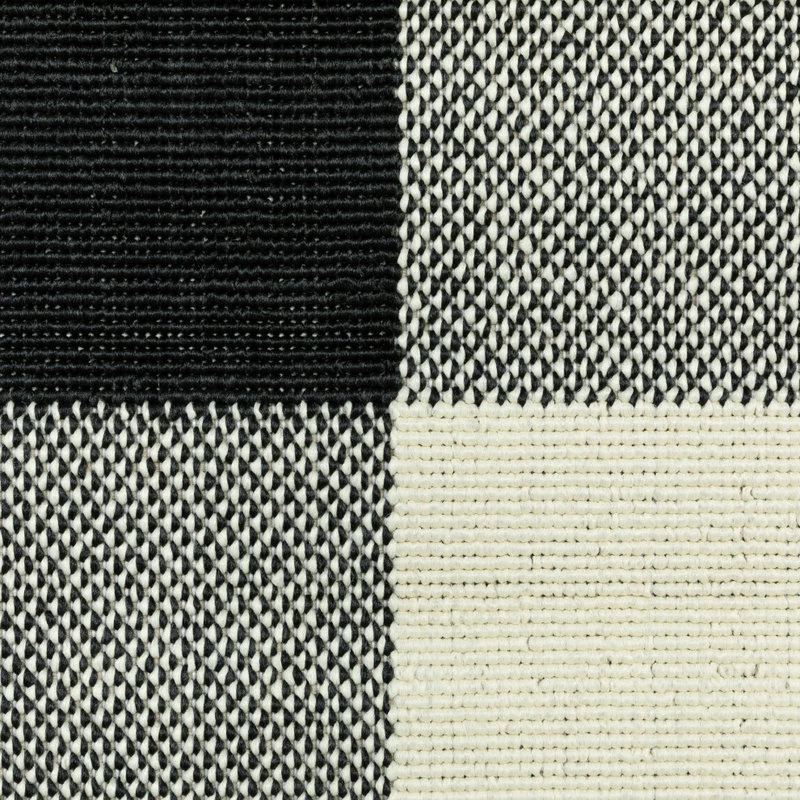 New βοΈ Newcastle Home Martinique Gingham Check Black/ Ivory Indoor/Outdoor Area Rug, 6'7"x9'6" π - Image 7