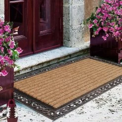 Top 10 🔥 A1 Home Collections Rubber And Coir Molded Large Double Door Mat, Copper Finish, 30"X48" 🧨