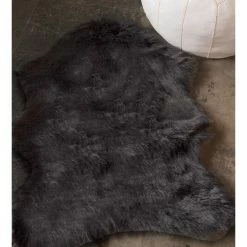 Best Sale ❤️ LIFESTYLE GROUP DISTRIBUTION INC Gordon Faux Sheepskin Throw, 2'x3', Black ✔️