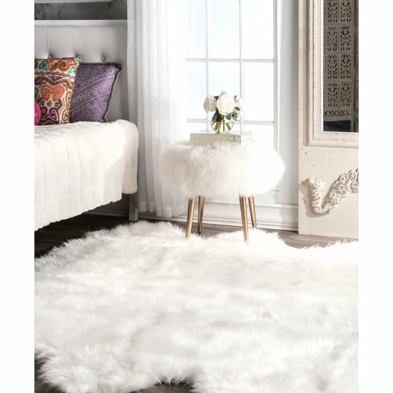 Best Pirce π₯° NuLOOM Faux Sheepskin Shag Area Rug, White, 5'3"x6' π
