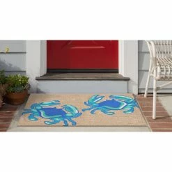 Outlet π Liora Manne Frontporch Crabs Indoor/Outdoor Rug Blue 2'x3' π