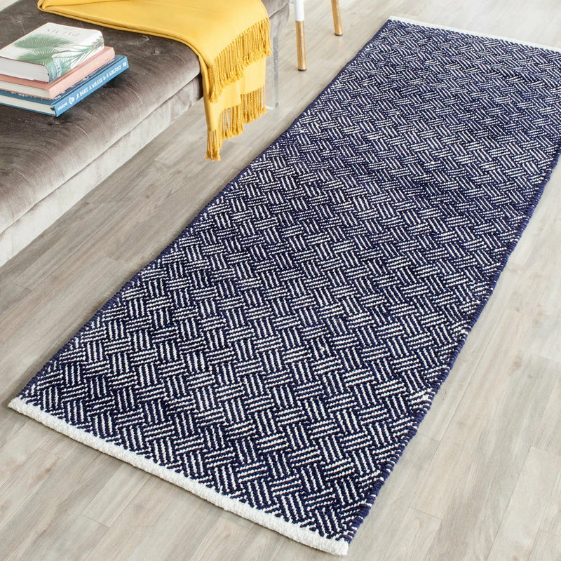 Discount π― Safavieh Boston Collection BOS680 Rug, Navy, 2'3"x7' π