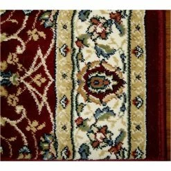 Best Pirce 👏 Dynamic Ancient Stair Treads, Red/Border Color Ivory, 26"x9" Tread 🛒