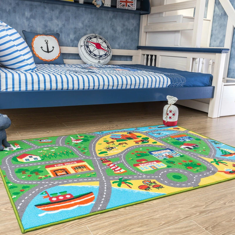 Flash Sale 𧨠Furnishmyplace City Street Map Children Carpet Classrooms Play Mat Area Rug, 6'6"x9'2" ⨠- Image 2