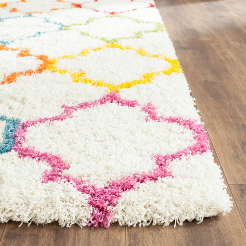 Deals π Safavieh Kids Shag Collection SGK569 Rug, Ivory/Multi, 8'6" X 12' π - Image 3