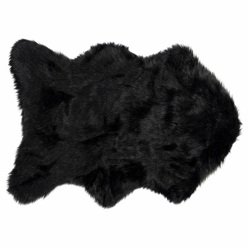 Best Sale β€οΈ LIFESTYLE GROUP DISTRIBUTION INC Gordon Faux Sheepskin Throw, 2'x3', Black βοΈ - Image 3