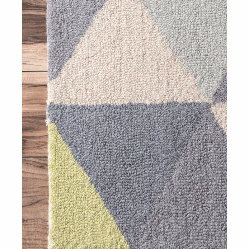 Flash Sale π₯° NuLOOM Handmade Dimensional Triangles Area Rug, Blue, 5'x8' π - Image 4