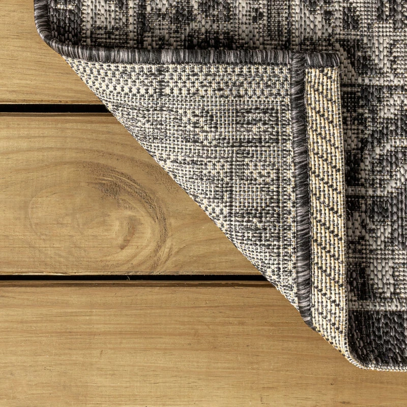 Promo π JONATHAN Y Palazzo Vine Border Textured Weave Indoor/Outdoor Black/Gray 9' X12' Area Rug π - Image 6