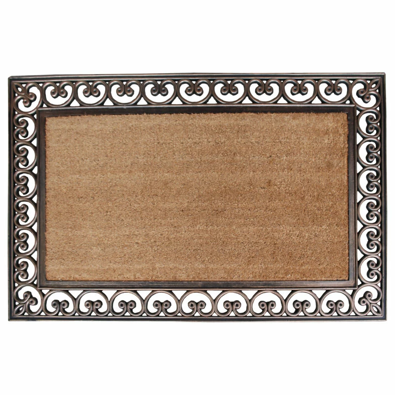 New β A1 Home Collections Rubber And Coir Classic Paisley Border Extra Large Double Doormat, 30"X48" π - Image 2